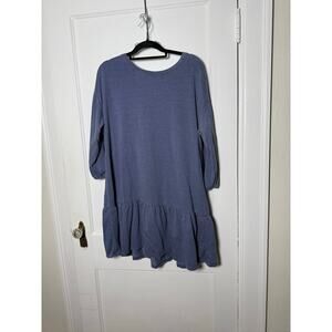 Ultra Flirt Dusty Blue Short Drop Waist Sweatshirt Dress Women's Plus 1X